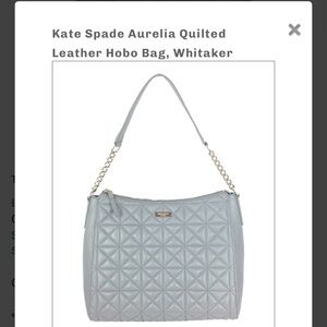 Kate Spade grey Quilted leather Hobo shoulder bag